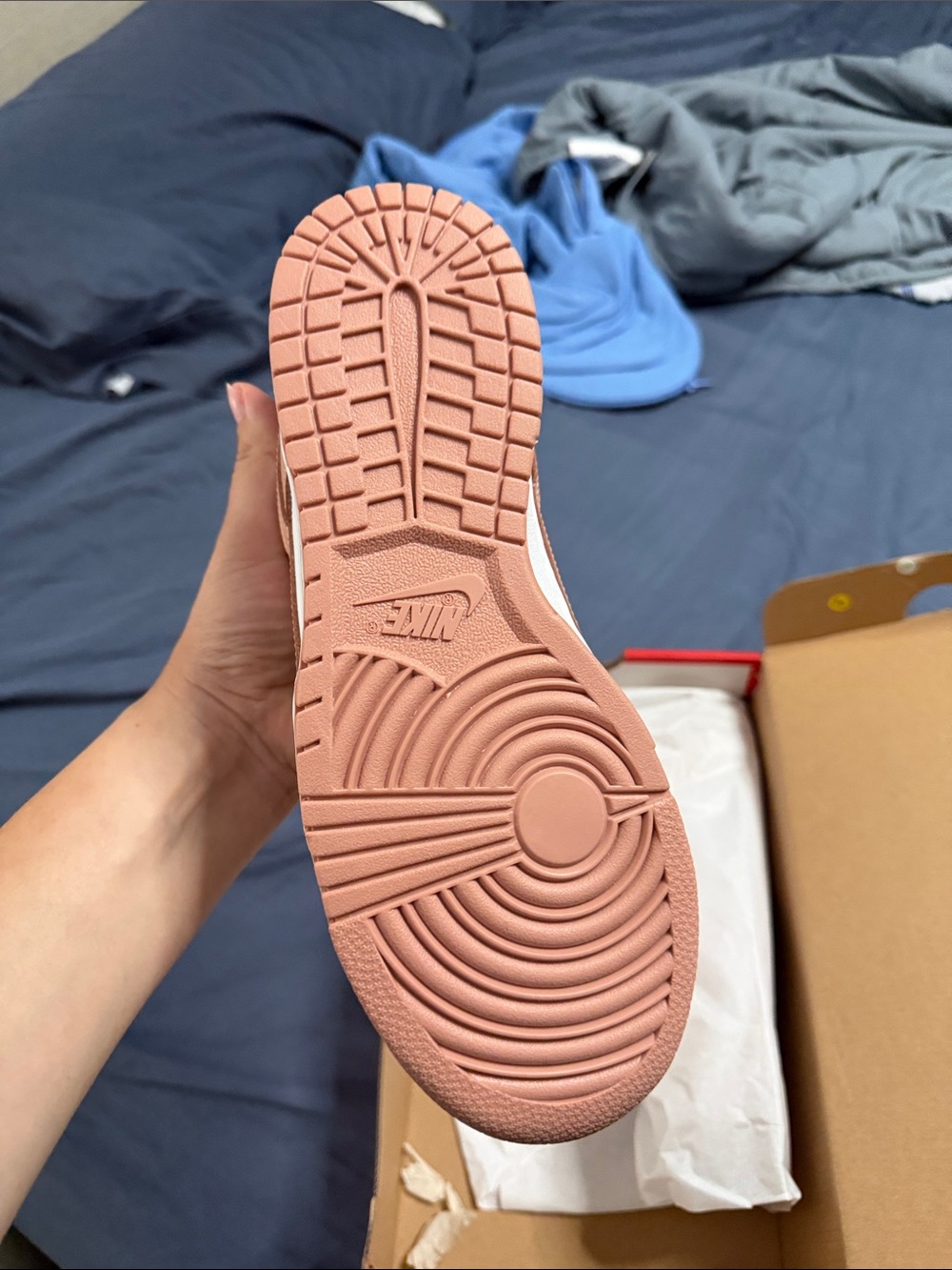 Nike Women's Low-Top Sneakers in Light Pink and White - Picture 3 of 3